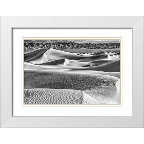 Mesquite Dunes-Death Valley National Park-California White Modern Wood Framed Art Print with Double Matting by Ford, John