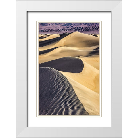 Mesquite Dunes-Death Valley National Park-California White Modern Wood Framed Art Print with Double Matting by Ford, John