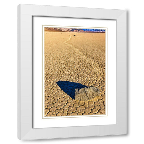 Race Track Rocks-Death Valley-California White Modern Wood Framed Art Print with Double Matting by Ford, John