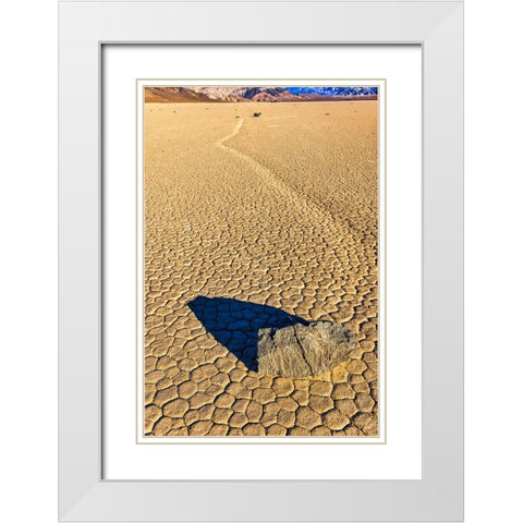 Race Track Rocks-Death Valley-California White Modern Wood Framed Art Print with Double Matting by Ford, John