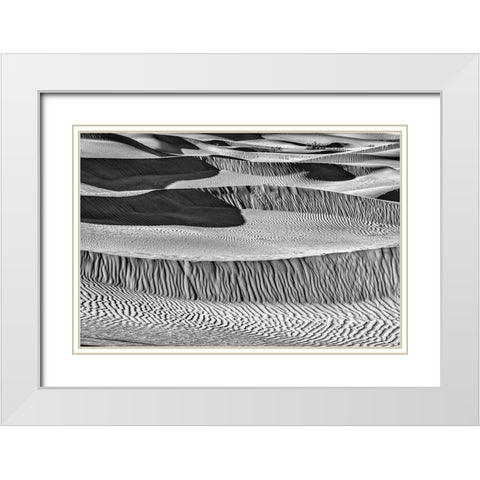 Mesquite Dunes-Death Valley National Park-California White Modern Wood Framed Art Print with Double Matting by Ford, John