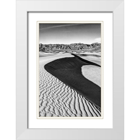 Mesquite Dunes-Death Valley National Park-California White Modern Wood Framed Art Print with Double Matting by Ford, John