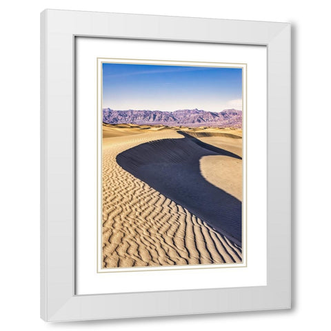 Mesquite Dunes-Death Valley National Park-California White Modern Wood Framed Art Print with Double Matting by Ford, John