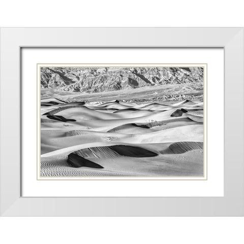 Mesquite Dunes-Death Valley National Park-California White Modern Wood Framed Art Print with Double Matting by Ford, John