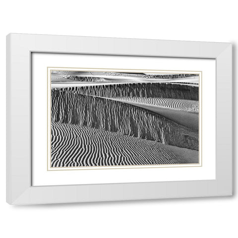 Mesquite Dunes-Death Valley National Park-California White Modern Wood Framed Art Print with Double Matting by Ford, John