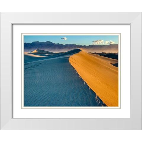 California Death Valley National Park-Mesquite Flat Sand Dunes White Modern Wood Framed Art Print with Double Matting by Wild, Jamie and Judy