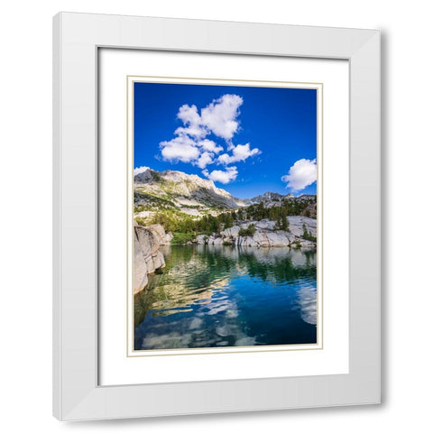 Treasure Lake-John Muir Wilderness-Sierra Nevada Mountains-California-USA White Modern Wood Framed Art Print with Double Matting by Bishop, Russ