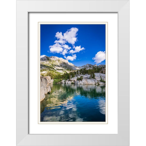 Treasure Lake-John Muir Wilderness-Sierra Nevada Mountains-California-USA White Modern Wood Framed Art Print with Double Matting by Bishop, Russ