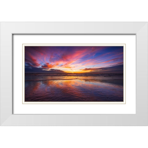 Sunset over the Channel Islands-Ventura-California-USA White Modern Wood Framed Art Print with Double Matting by Bishop, Russ