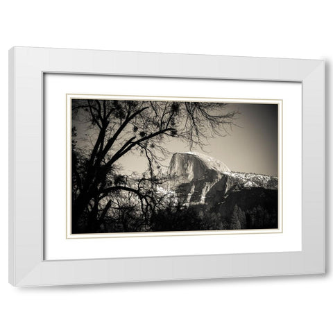 Afternoon light on Half Dome in winter-Yosemite National Park-California-USA White Modern Wood Framed Art Print with Double Matting by Bishop, Russ