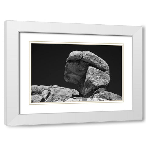 Granite Boulders- Joshua Tree National Park- California White Modern Wood Framed Art Print with Double Matting by Muench, Zandria