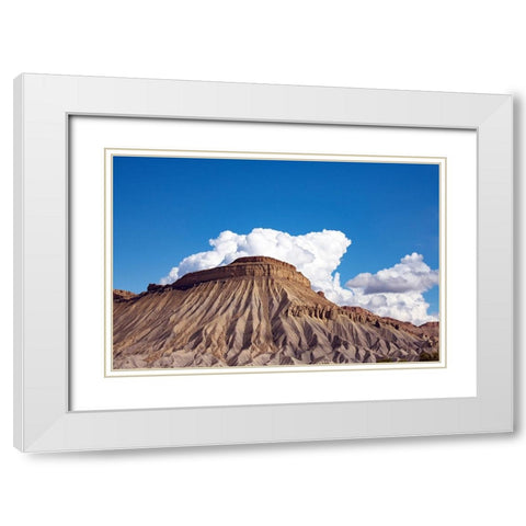 USA-Colorado-Grand Junction Little Book Cliffs White Modern Wood Framed Art Print with Double Matting by Friel, Bernard