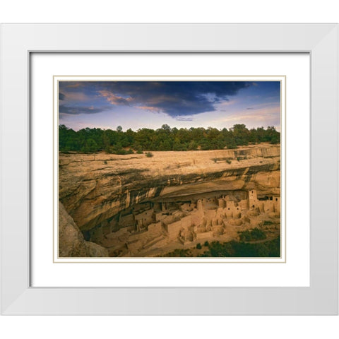 CO, Mesa Verde NP Ruins of Cliff Palace White Modern Wood Framed Art Print with Double Matting by Flaherty, Dennis