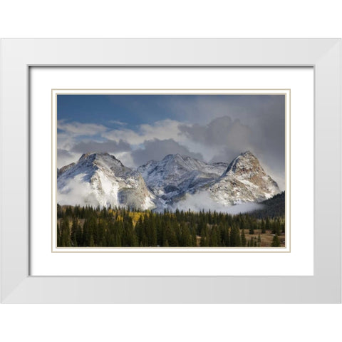 CO, Uncompahgre NF Grenadier Range in autumn White Modern Wood Framed Art Print with Double Matting by Grall, Don