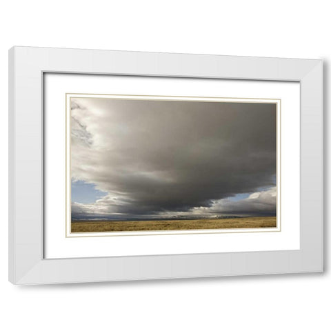 CO, North Park Storm clouds sweep across plain White Modern Wood Framed Art Print with Double Matting by Grall, Don