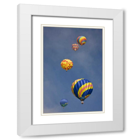 CO, Colorado Springs Hot air balloons in morning White Modern Wood Framed Art Print with Double Matting by Grall, Don