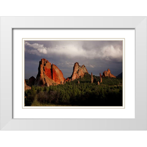 CO, Garden of the Gods Sandstone formations White Modern Wood Framed Art Print with Double Matting by Grall, Don