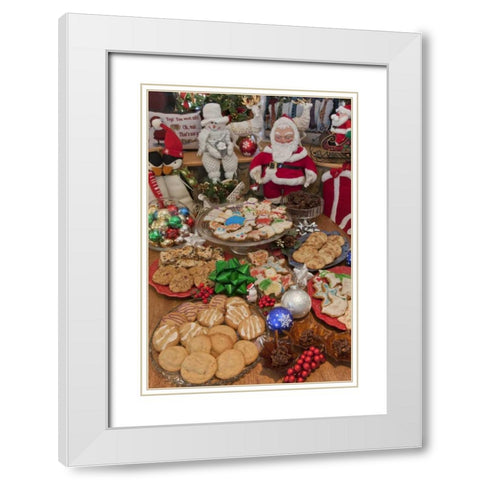 CO, Woodland Park Festive cookies during holiday White Modern Wood Framed Art Print with Double Matting by Grall, Don