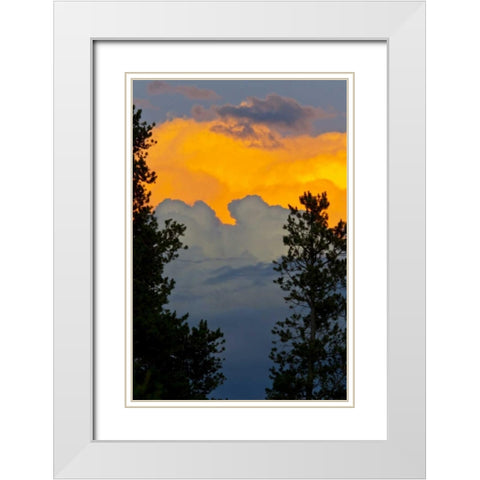 CO, Frisco Thunderstorm over the Rocky Mts White Modern Wood Framed Art Print with Double Matting by Lord, Fred