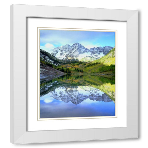 CO, Rocky Mts, Maroon Lake, Maroon Bell flowers White Modern Wood Framed Art Print with Double Matting by Talbot Frank, Christopher