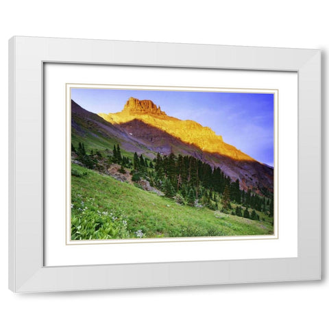 USA, Colorado Sunset on Yankee Boy Basin White Modern Wood Framed Art Print with Double Matting by Flaherty, Dennis