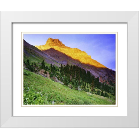 USA, Colorado Sunset on Yankee Boy Basin White Modern Wood Framed Art Print with Double Matting by Flaherty, Dennis
