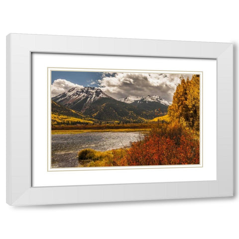 Colorado Autumn landscape in San Juan Mountains White Modern Wood Framed Art Print with Double Matting by Illg, Cathy and Gordon