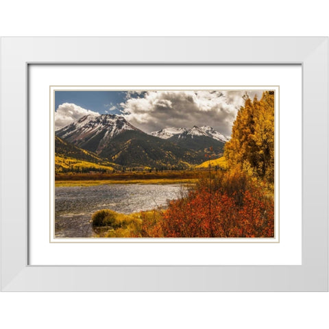 Colorado Autumn landscape in San Juan Mountains White Modern Wood Framed Art Print with Double Matting by Illg, Cathy and Gordon