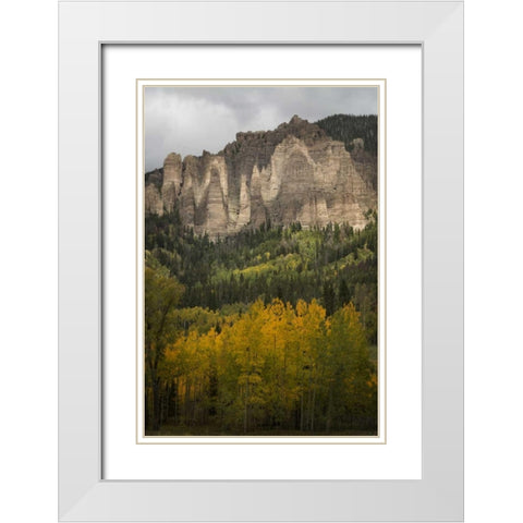 Colorado Storm clouds over the San Juan Mts White Modern Wood Framed Art Print with Double Matting by Grall, Don