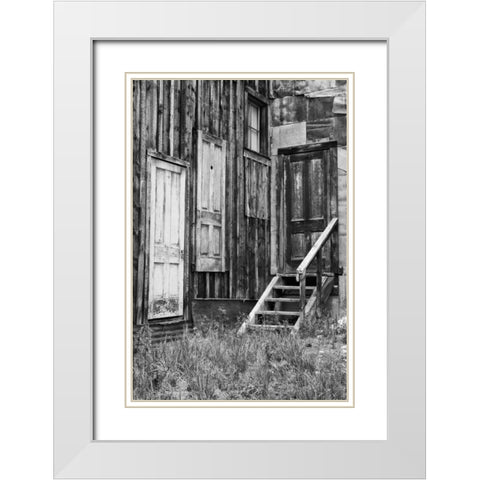 Colorado, St Elmo Weathered doors in building White Modern Wood Framed Art Print with Double Matting by Flaherty, Dennis