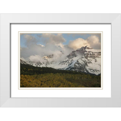 CO, Sneffels Range Cloud over mountain landscape White Modern Wood Framed Art Print with Double Matting by Grall, Don