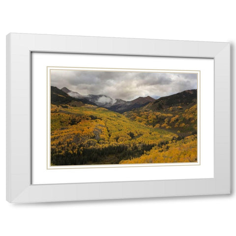 CO, White River NF, Capitol Peak Valley Storm White Modern Wood Framed Art Print with Double Matting by Grall, Don