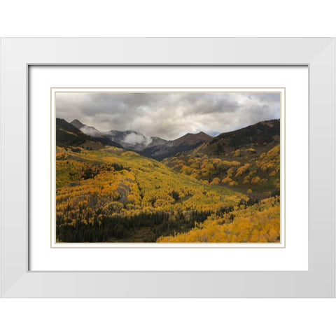 CO, White River NF, Capitol Peak Valley Storm White Modern Wood Framed Art Print with Double Matting by Grall, Don