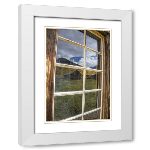 CO, Ashcroft Abandoned mining cabin window White Modern Wood Framed Art Print with Double Matting by Grall, Don
