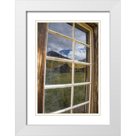 CO, Ashcroft Abandoned mining cabin window White Modern Wood Framed Art Print with Double Matting by Grall, Don