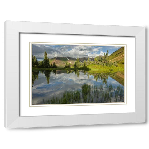 Colorado Paradise Divide and pond reflection White Modern Wood Framed Art Print with Double Matting by Illg, Cathy and Gordon