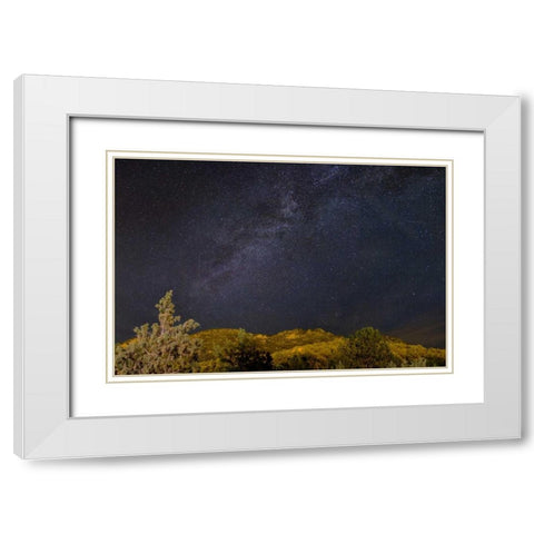 USA, Colorado Milky Way above mountains White Modern Wood Framed Art Print with Double Matting by Grall, Don