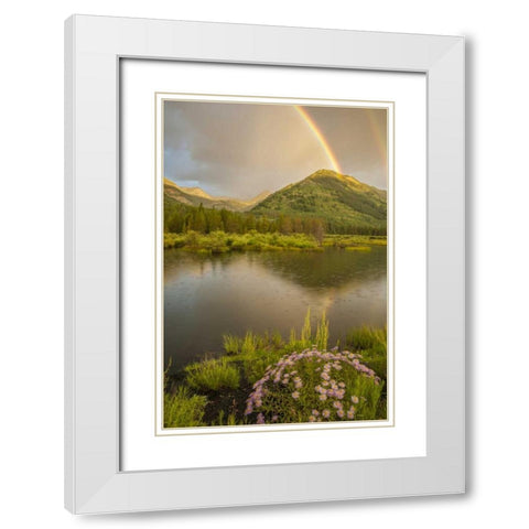CO, Gunnison NF Rainbows over Slate River Valley White Modern Wood Framed Art Print with Double Matting by Illg, Cathy and Gordon