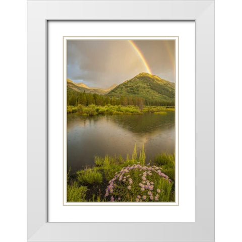 CO, Gunnison NF Rainbows over Slate River Valley White Modern Wood Framed Art Print with Double Matting by Illg, Cathy and Gordon