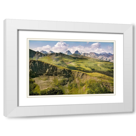 USA-Colorado-San Juan National Forest Overview of San Juan Mountains landscape White Modern Wood Framed Art Print with Double Matting by Jaynes Gallery