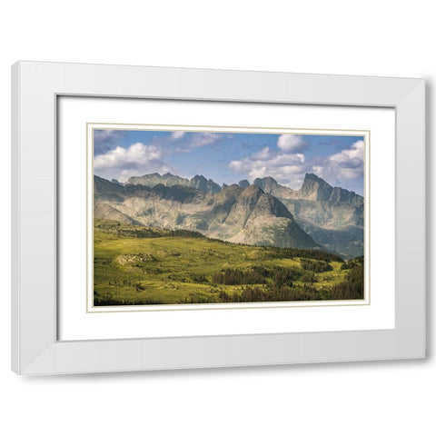 USA-Colorado-San Juan Mountains Mountain and valley landscape White Modern Wood Framed Art Print with Double Matting by Jaynes Gallery