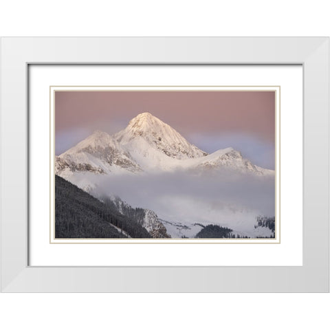 USA-Colorado-Uncompahgre National Forest Autumn sunrise on Wilson Peak White Modern Wood Framed Art Print with Double Matting by Jaynes Gallery