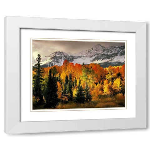 Wilson Peak near Telluride in the Colorado Rocky Mountains White Modern Wood Framed Art Print with Double Matting by SMO