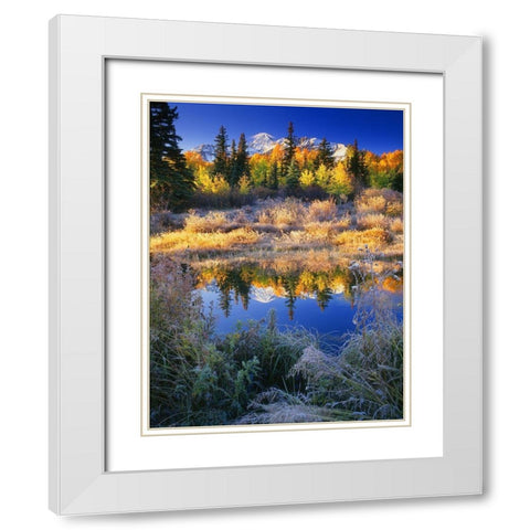 Wilson Peak near Telluride in the Colorado Rocky Mountains White Modern Wood Framed Art Print with Double Matting by SMO