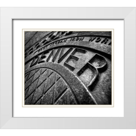 Denver-Colorado manhole cover White Modern Wood Framed Art Print with Double Matting by SMO