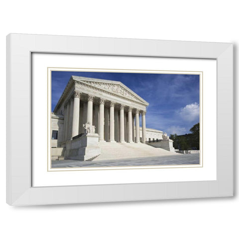 Washington, DC, Supreme Court Building Exterior White Modern Wood Framed Art Print with Double Matting by Flaherty, Dennis