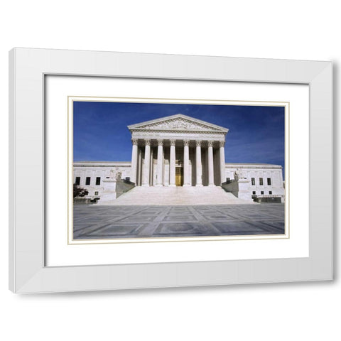 Washington, DC, Supreme Court Building Exterior White Modern Wood Framed Art Print with Double Matting by Flaherty, Dennis