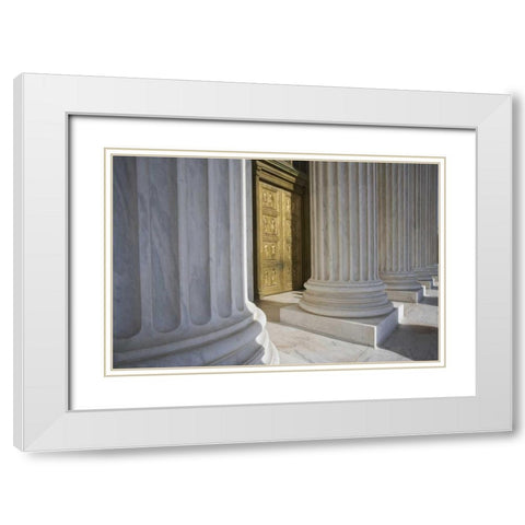 Washington DC, Supreme Court Building White Modern Wood Framed Art Print with Double Matting by Flaherty, Dennis