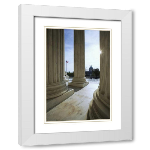 Washington DC, The Capitol Building White Modern Wood Framed Art Print with Double Matting by Flaherty, Dennis