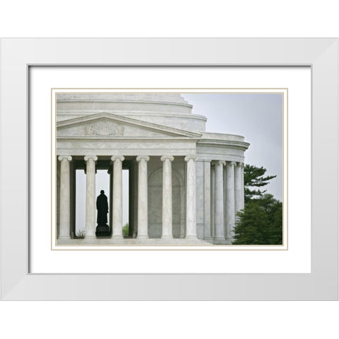 Washington DC, The Thomas Jefferson Memorial White Modern Wood Framed Art Print with Double Matting by Flaherty, Dennis